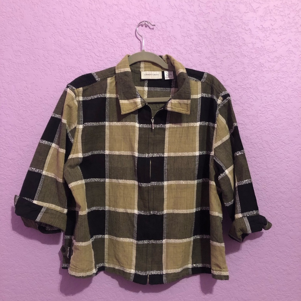 Plaid Green and Black Jacket